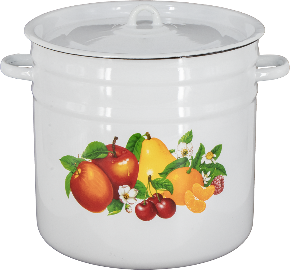 Эмалированный Бак с крышкой Фруктовый рай 16 л, диаметр 31 см фото 1 — Интернет каталог PriceOK
