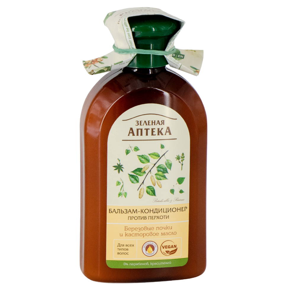 Бальзам-кондиционер против перхоти Зелёная аптека 300 мл,берёзовые почки и касторовое масло фото 1 — Интернет каталог PriceOK