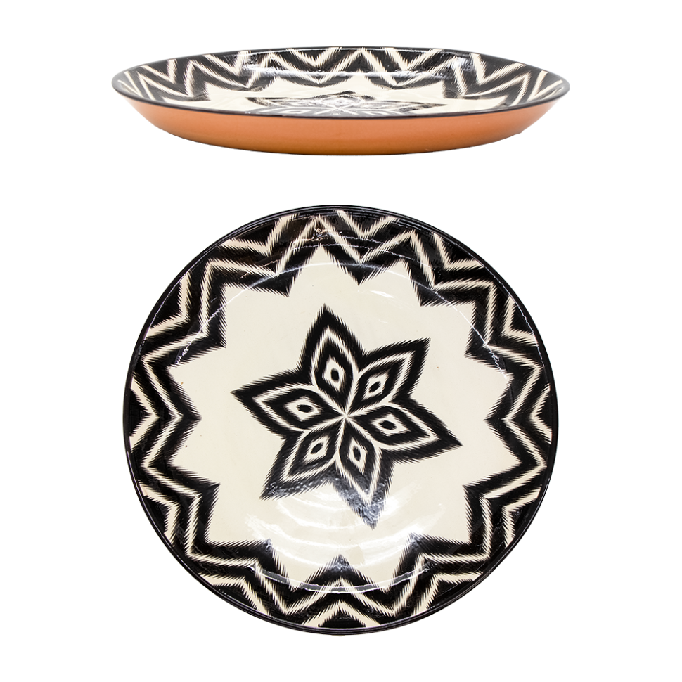 Лаган Атлас, керамика, ручная работа, узоры микс, диаметр 36 (38) см фото 1 — Интернет каталог PriceOK