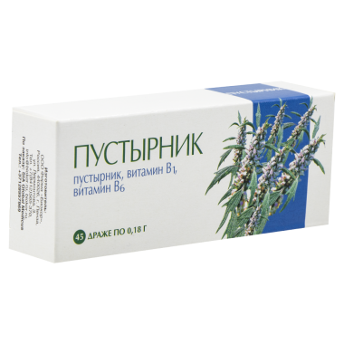 Пустырник, B1, В6, 45 драже по 0,18 г — Интернет каталог PriceOK