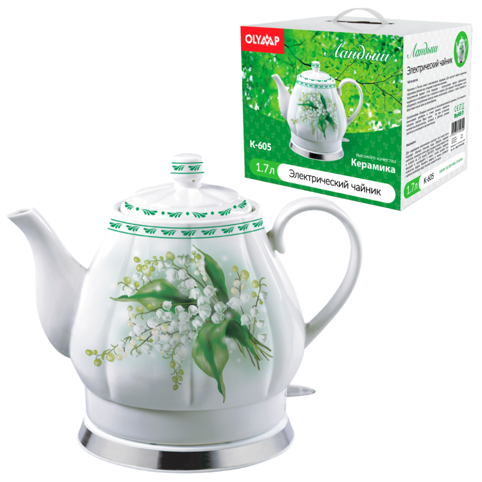 Электрочайник - Ландыш 1,7 л, 1500W, керамический фото 1 — Интернет каталог PriceOK