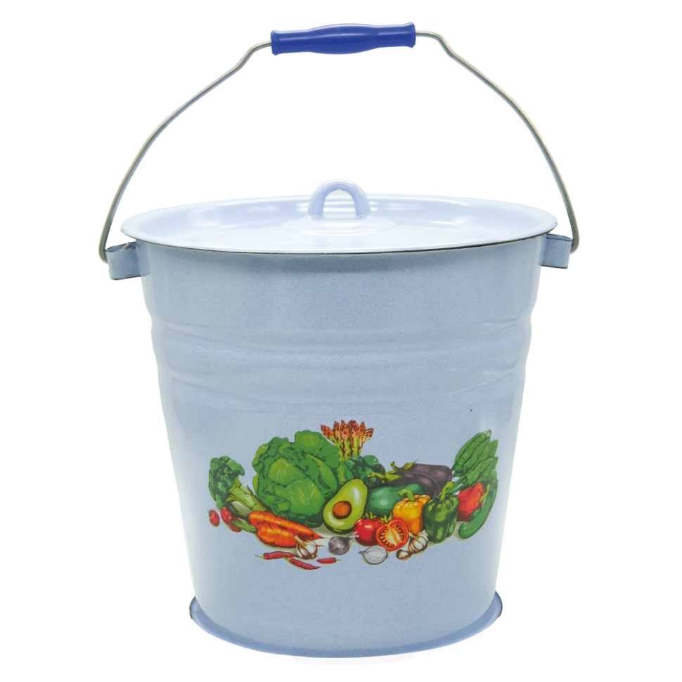Ведро эмалированное с крышкой Овощи 12 л фото 1 — Интернет каталог PriceOK