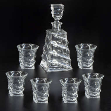 Набор для виски из стекла графин 700 мл + 6 бокалов 220 мл — Интернет каталог PriceOK