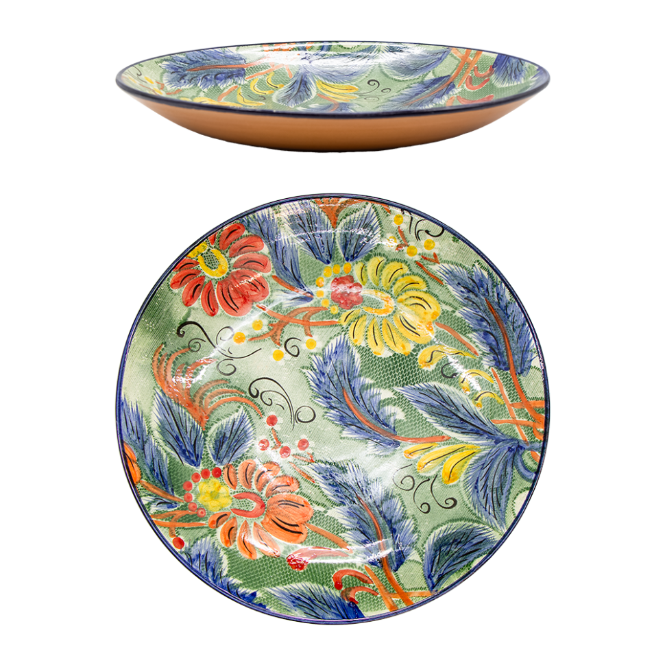 Лаган Узор, керамика, ручная работа, узоры микс, диаметр 42 см фото 1 — Интернет каталог PriceOK