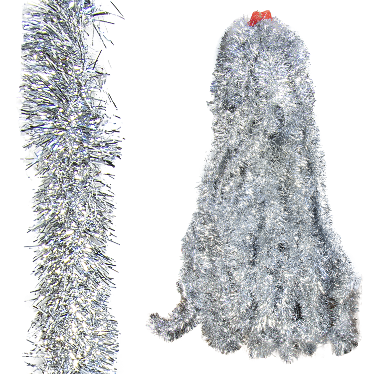 Мишура-Набор 10 шт  из фольги, диаметр 9 см, 200 см, серебро фото 1 — Интернет каталог PriceOK