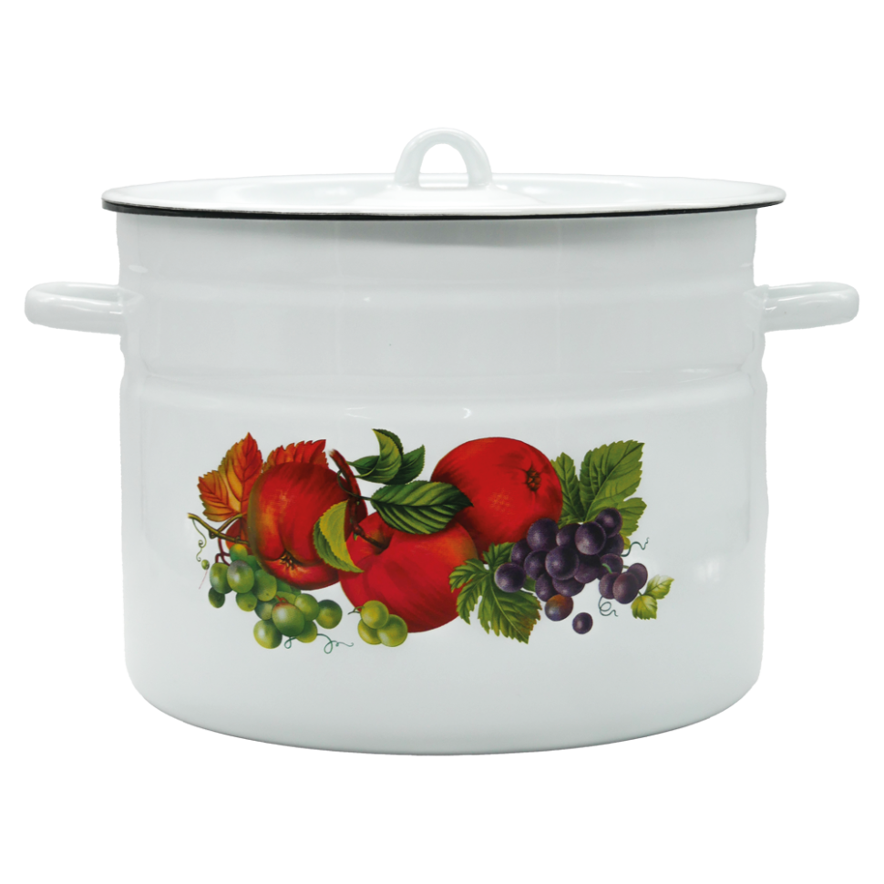 Кастрюля эмалированная с крышкой Фруктовый рай 12 л фото 1 — Интернет каталог PriceOK
