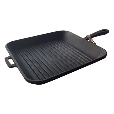 Чугунная сковорода-гриль с с металлической ручкой 28x28x4 см — Интернет каталог PriceOK
