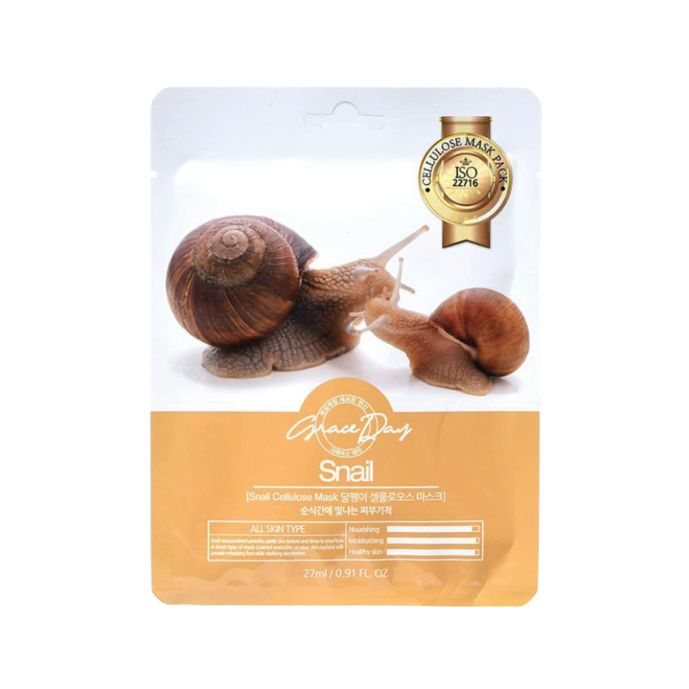 GRACE DAY тканевая маска для лица с муцином улитки, 27 мл фото 1 — Интернет каталог PriceOK