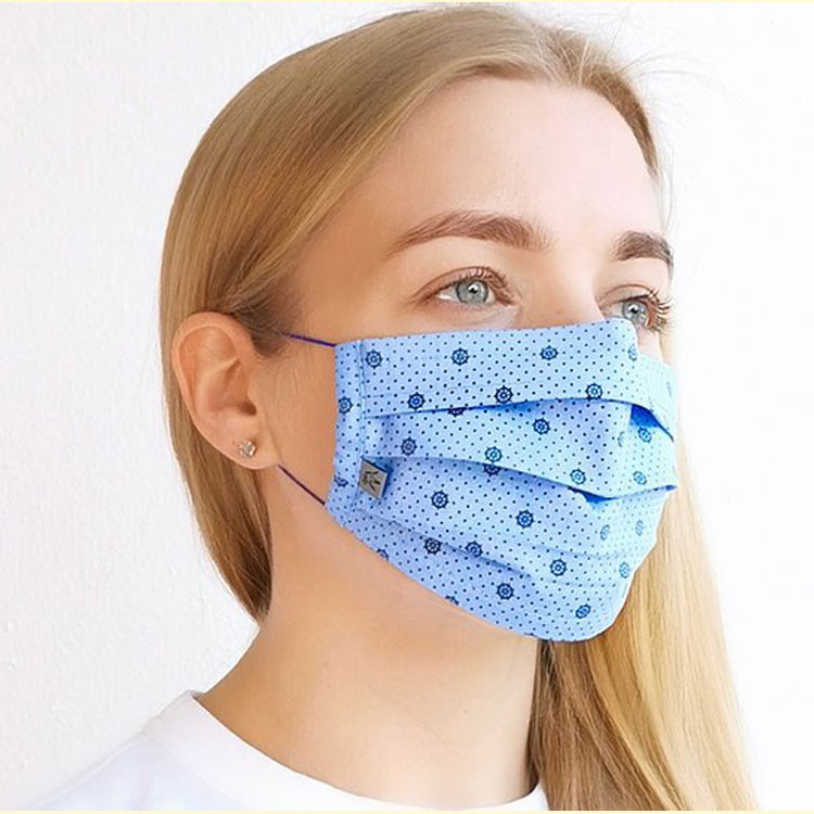 Маска многоразовая защитная Штурвалы 100% хлопок (двухслойный), с зажимом фото 1 — Интернет каталог PriceOK
