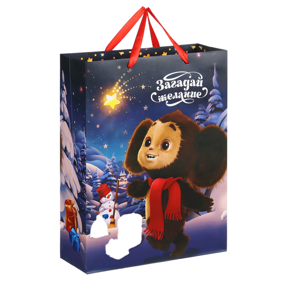 Пакет ламинированный вертикальный - Чебурашка, 31 x 40 x 11,5 cm, цвет Синий фото 1 — Интернет каталог PriceOK