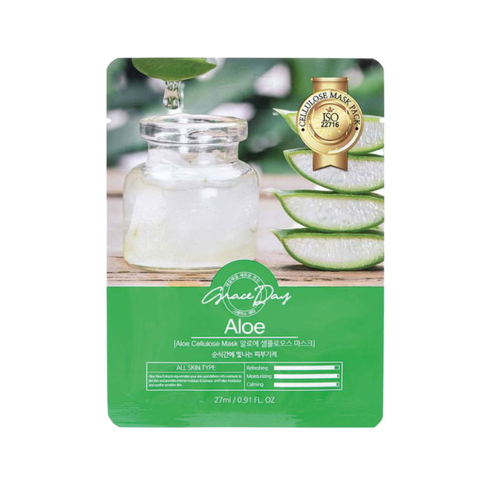 GRACE DAY тканевая маска для лица с алоэ вера, 27 мл фото 1 — Интернет каталог PriceOK