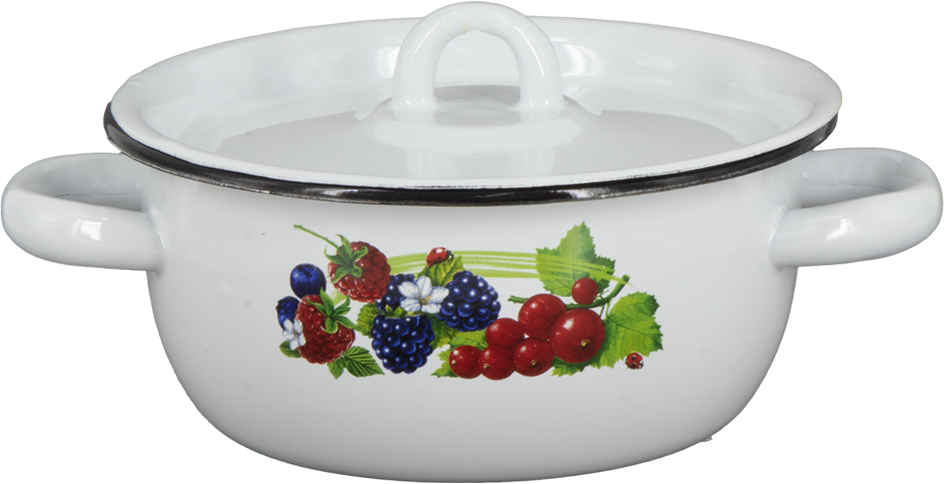 Эмалированная кастрюля с крышкой Ежевика 1,5 л фото 1 — Интернет каталог PriceOK