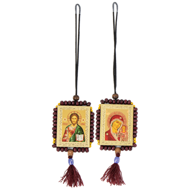 Икона автомобильная подвесная, двухсторонняя, прямоугольная, 5х6 см — Интернет каталог PriceOK