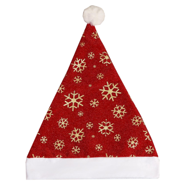 Колпак новогодний Набор 12 шт Снежинки 28х35 см, красно-золотой — Интернет каталог PriceOK