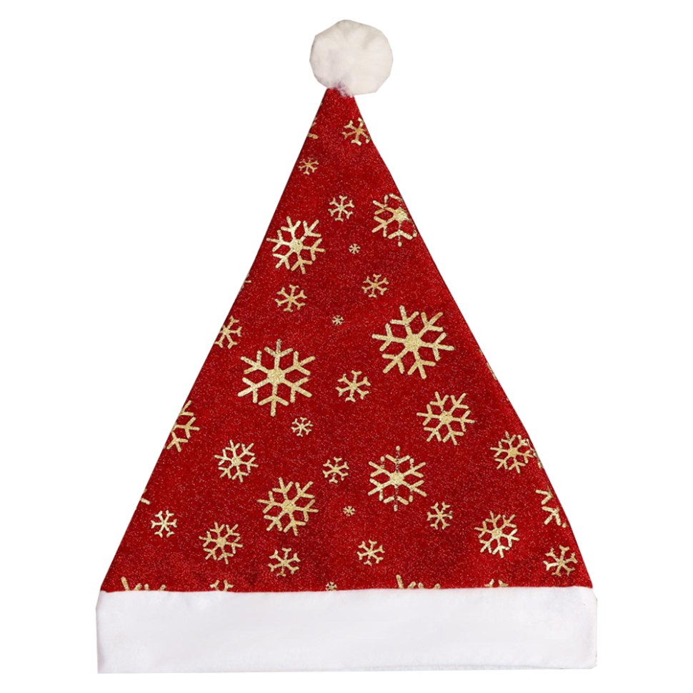 Колпак новогодний Набор 12 шт Снежинки 28х35 см, красно-золотой фото 1 — Интернет каталог PriceOK