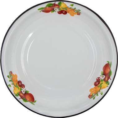 Блюдо круглое эмалированное Фруктовый рай 7 л, диаметр 50 см — Интернет каталог PriceOK