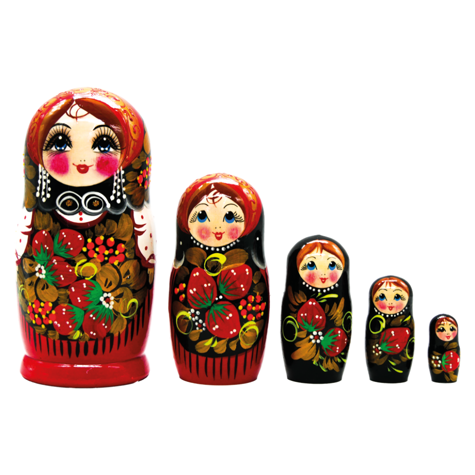 Матрёшка Хохлома клубника красная M5 18 см фото 1 — Интернет каталог PriceOK