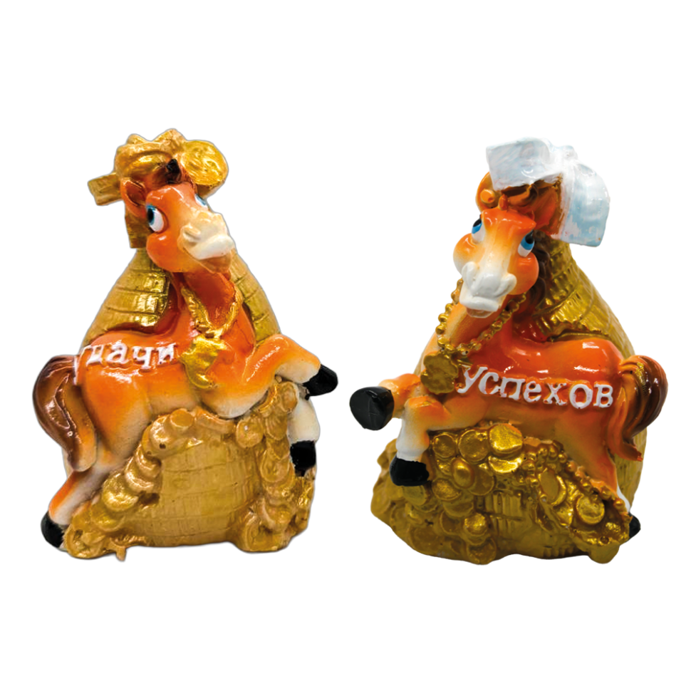 Копилка - Фигурка Год Лошади в двух вариантах, 6,5 x 6 x 10 см, из полимера фото 1 — Интернет каталог PriceOK