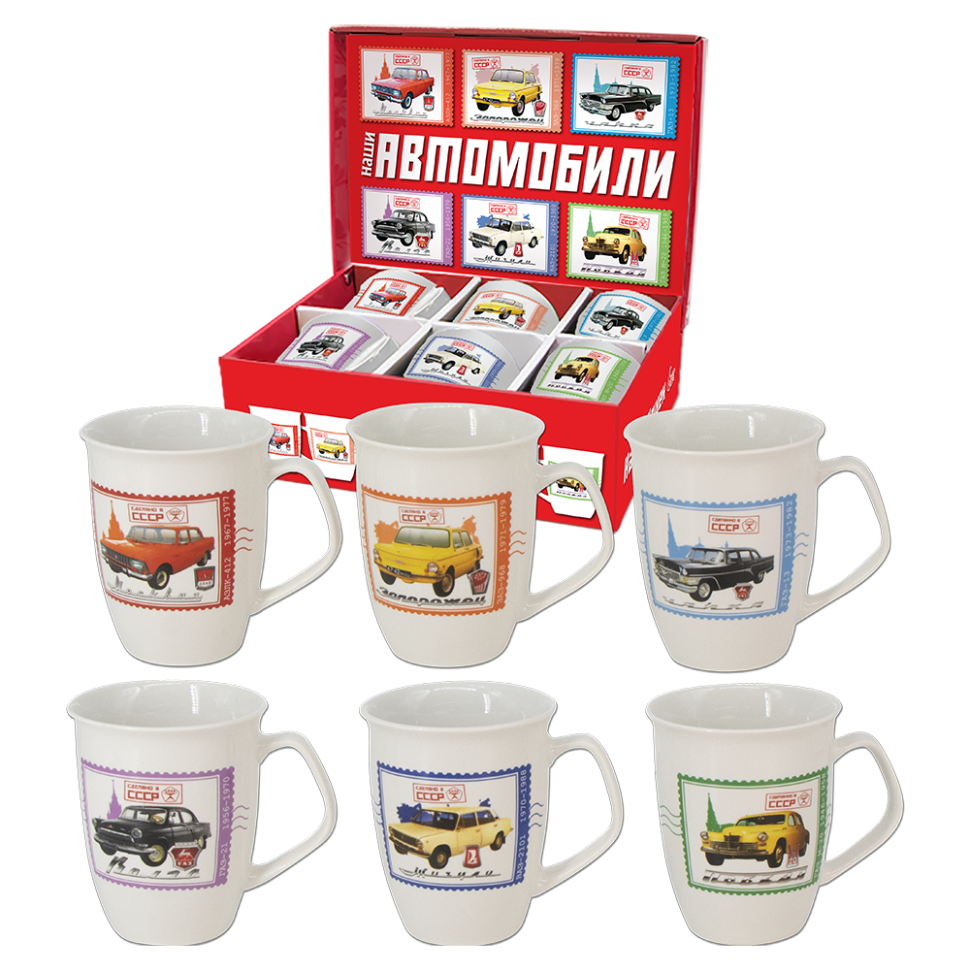 Набор кружек Наши Автомобили в подарочной упак. на 6 персон, 330 мл фото 1 — Интернет каталог PriceOK