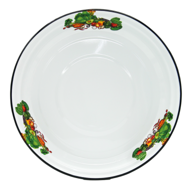 Круглое блюдо эмалированное Овощи 4,5 л, диаметр 40 см — Интернет каталог PriceOK