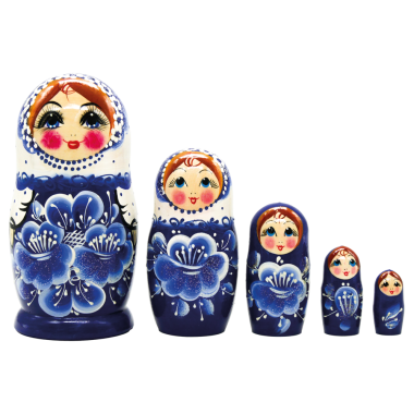Матрёшка Синие цветы M5 18 см — Интернет каталог PriceOK