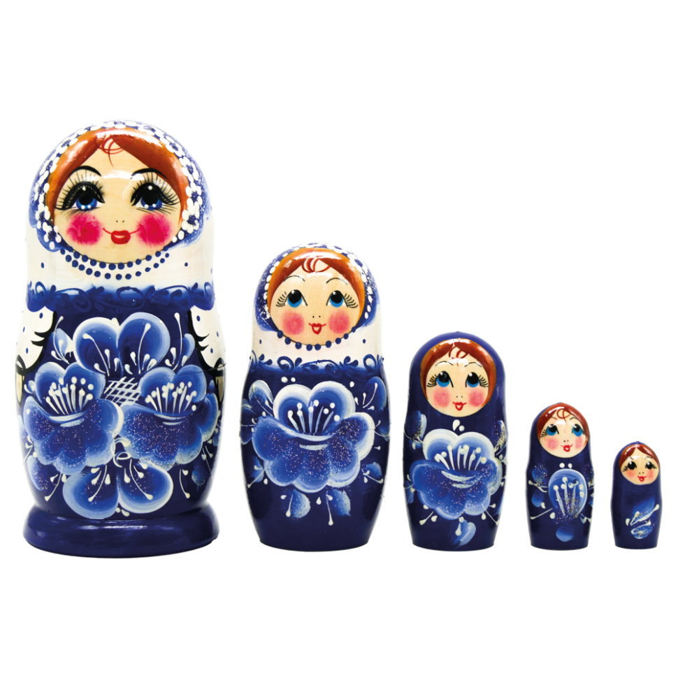 Матрёшка Синие цветы M5 18 см фото 1 — Интернет каталог PriceOK