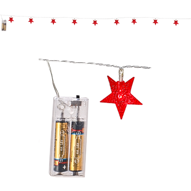 Электрическая гирлянда, Звезды, 16 светодиодов, красная, без батареек, 1,5 м — Интернет каталог PriceOK