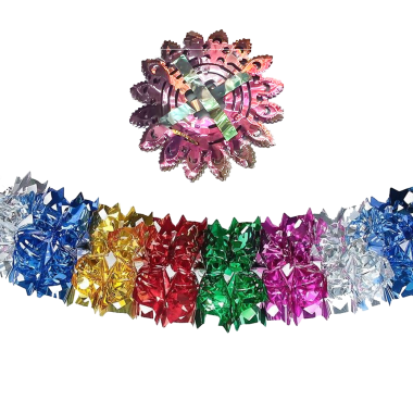 Гирлянда-растяжка из фольги, набор, 12 шт, диаметр 24 см, в растянутом виде до 2 м — Интернет каталог PriceOK