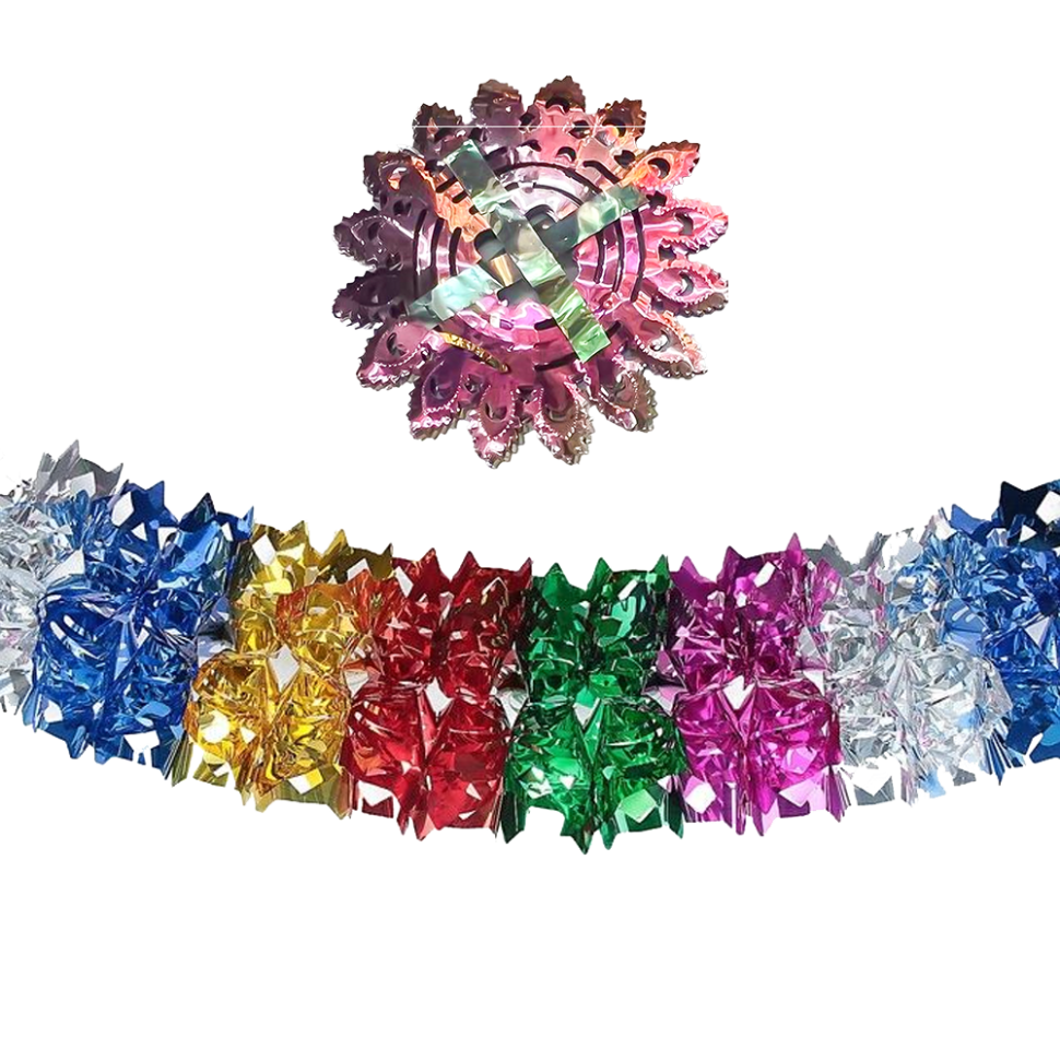 Гирлянда-растяжка из фольги, набор, 12 шт, диаметр 24 см, в растянутом виде до 2 м фото 1 — Интернет каталог PriceOK