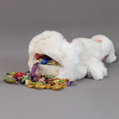 Фигура Дед Мороз в белом с отделением для конфет и подарков, 35 см — Интернет каталог PriceOK