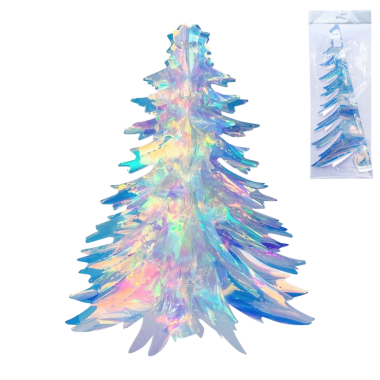 Новогоднее украшение, гирлянда Ёлка голографическая, 13 x 30 см, набор 10 шт — Интернет каталог PriceOK