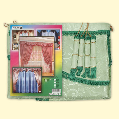 Гардины ELYAS (250x300 cм), зелёные, различные узоры на ткани — Интернет каталог PriceOK