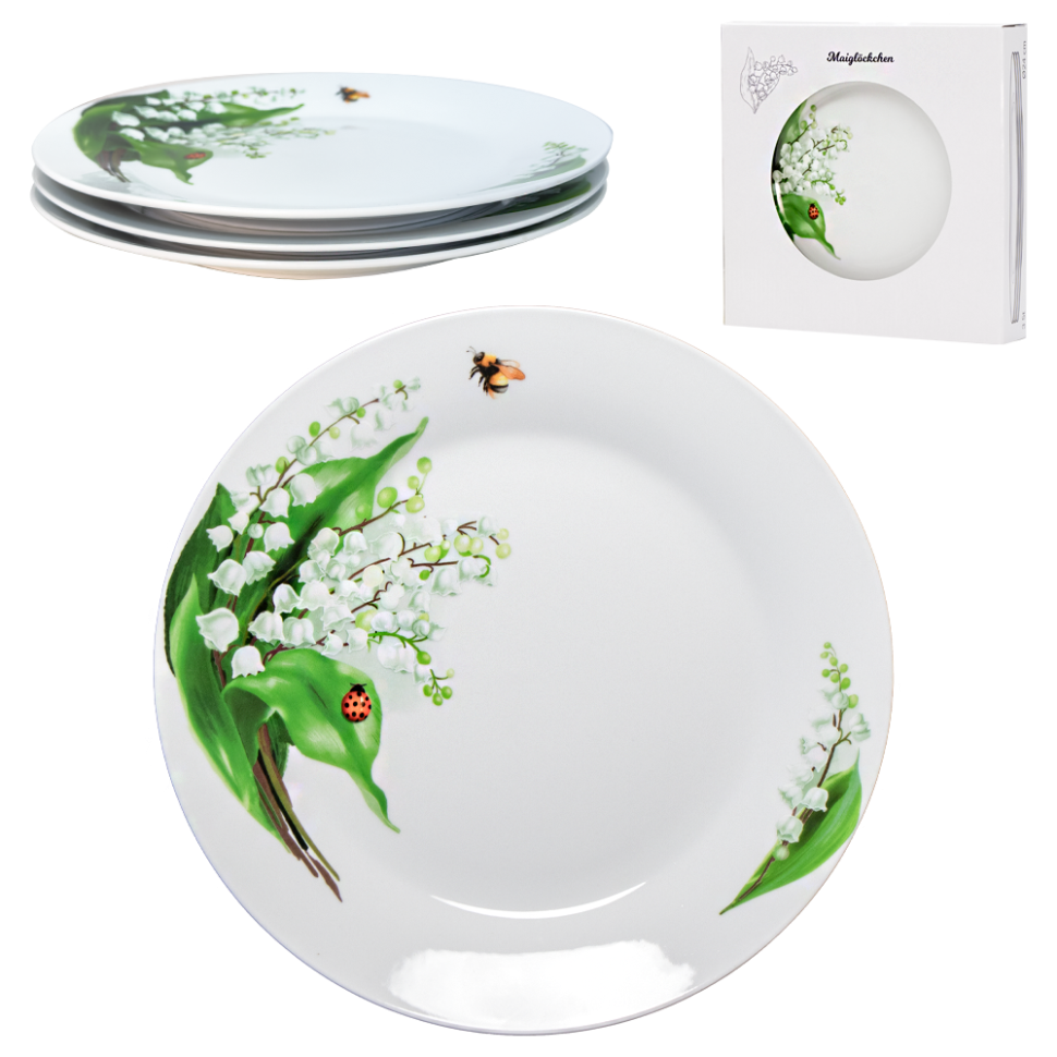 Набор из 3 тарелок Ландыши диаметр24 см фото 1 — Интернет каталог PriceOK