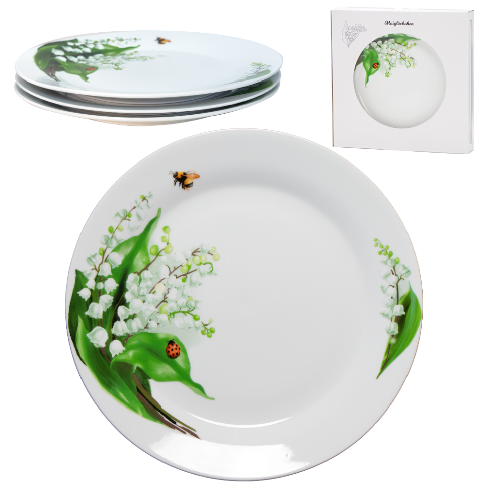 Набор из 3 тарелок Ландыши диаметр26,5 см фото 1 — Интернет каталог PriceOK