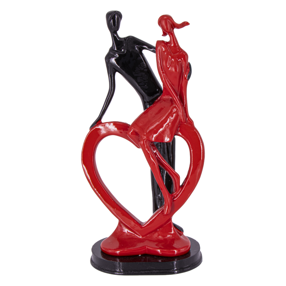 Статуэтка для декора - Влюбленные у сердца, из полимерной смолы, 31x13 см фото 1 — Интернет каталог PriceOK