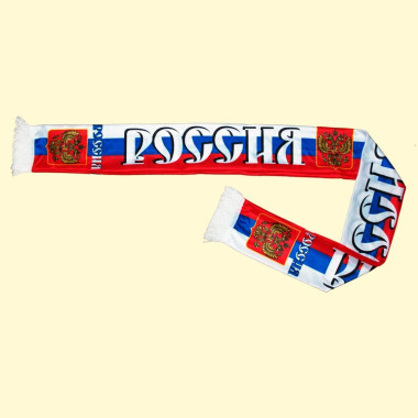 Шарф Россия, 12x130 см, двусторонний, 100% полиестер — Интернет каталог PriceOK