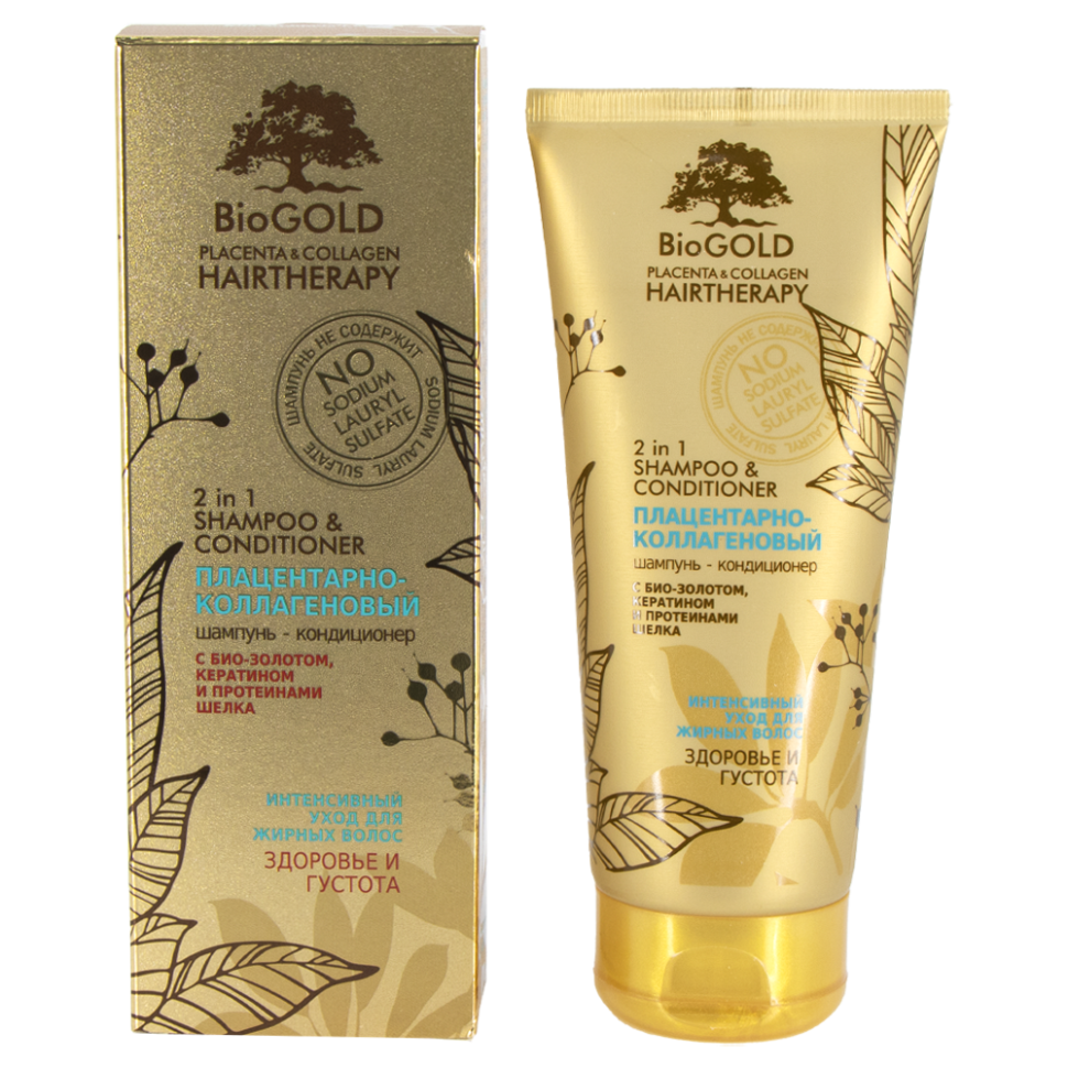 Шампунь-кондиционер плацентарно-коллагеновый для жирных волос Биоголд, 200 мл фото 1 — Интернет каталог PriceOK