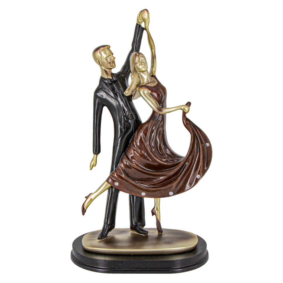 Статуэтка для декора - Танцующая пара, со стразами, из полимерной смолы, 30x18 см фото 1 — Интернет каталог PriceOK