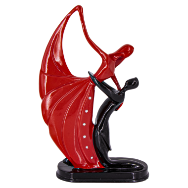 Статуэтка для декора красно-черная - Танцующая пара, со стразами, из полимерной смолы, 30x18 см — Интернет каталог PriceOK