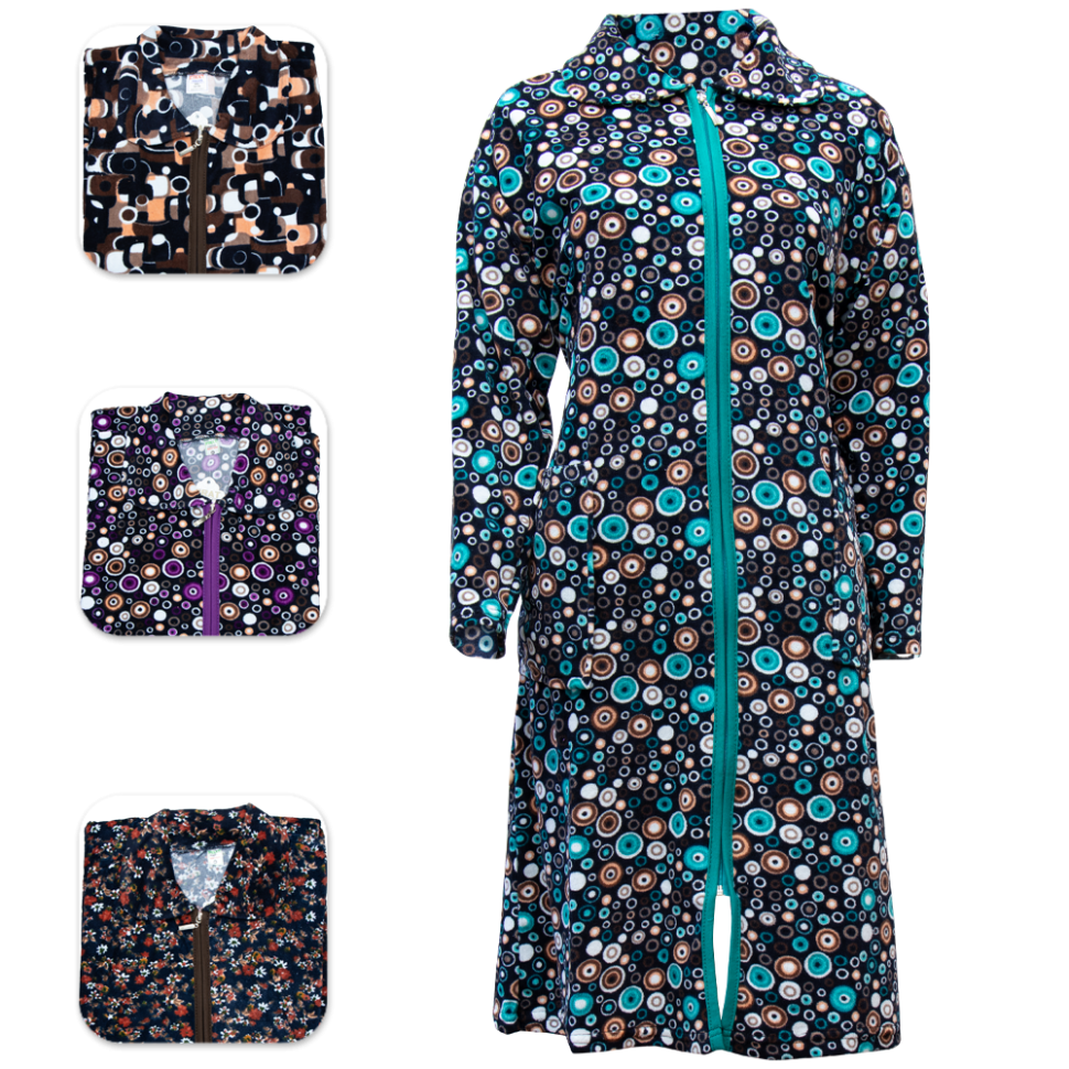 Домашний велюровый халат на замке, разные дизайны, 100% хлопок  XL, 2 XL, 3XL, 4XL, 5XL, 6XL, 7XL фото 1 — Интернет каталог PriceOK