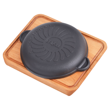 Сковорода из чугуна с деревянной подставкой Brizoll H1625-D, 16 х 2,5 см — Интернет каталог PriceOK