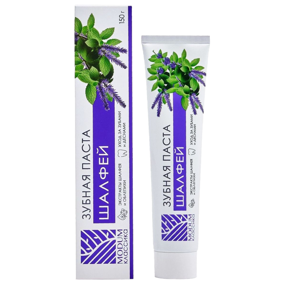 Паста зубная MODUM КЛАССИКА Шалфей, 150 г фото 1 — Интернет каталог PriceOK