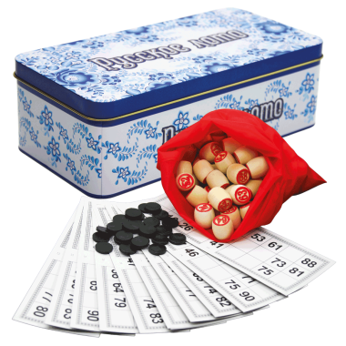 Лото в подарочной металлической коробке Гжель, люкс 24 х 12 см, дерево, металл — Интернет каталог PriceOK