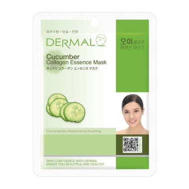 DERMAL Тканевая маска для лица с коллагеном и огурцами, 23 г — Интернет каталог PriceOK