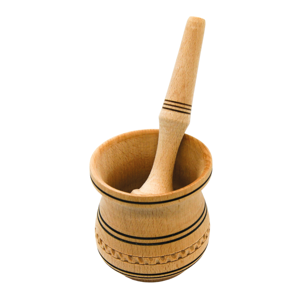 Ступка с деревянным пестиком с резьбой, 8,5 х 9,5 см фото 1 — Интернет каталог PriceOK