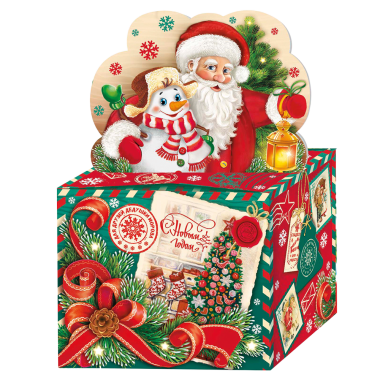 Складная новогодняя упаковка Посылка, 800 гр, картонная коробка для подарков — Интернет каталог PriceOK