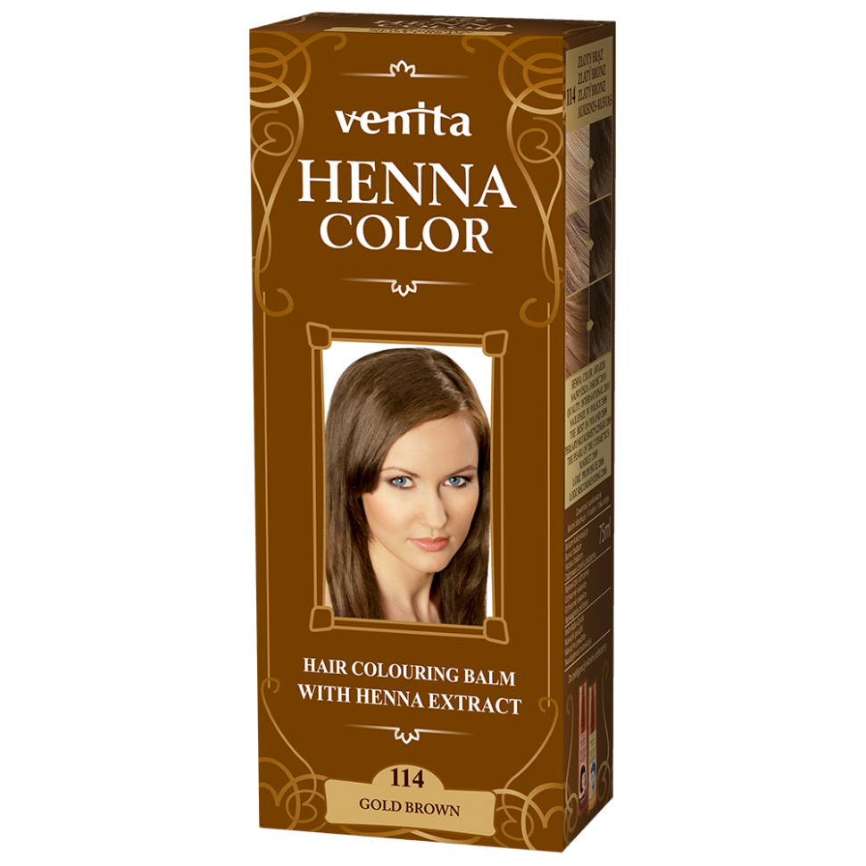 Красящий травяной бальзам Henna Color на основе натуральной хны, золотисто-коричневый №114, 75 мл фото 1 — Интернет каталог PriceOK