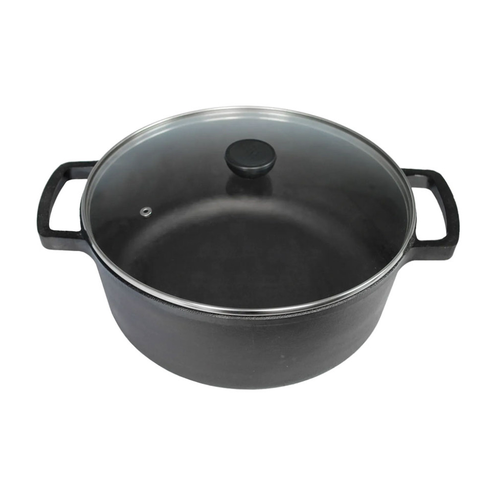 Brizoll чугунная кастрюля 4 литра, со стеклянной крышкой фото 1 — Интернет каталог PriceOK