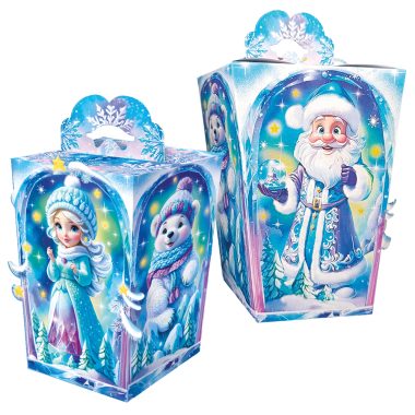 Складная новогодняя упаковка Льдинка, 700 гр, картонная подарочная коробка для конфет — Интернет каталог PriceOK
