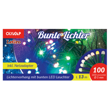 LED гирлянда, 100 разноцветных лампочек, 13 м — Интернет каталог PriceOK